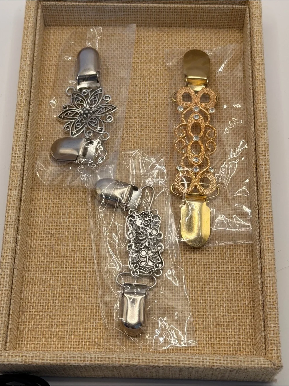 Metal Flower Theme Tag‎ Holder (set Of 3, New)